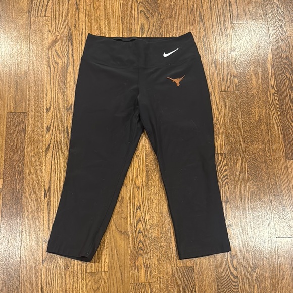 Nike Dri-fit University of Texas Longhorns Black cropped Leggings small - Picture 1 of 8